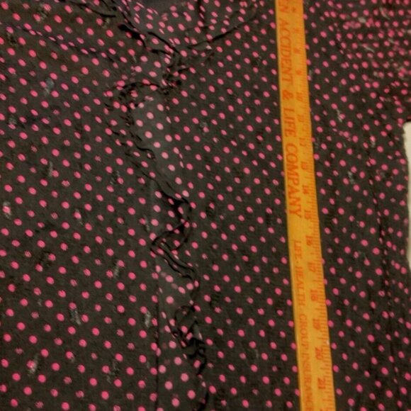 Laura Ashley Trip Ready Shirt Plus Size 1X Black Lace Pink Polka Dot Stretch New - Picture 8 of 16
